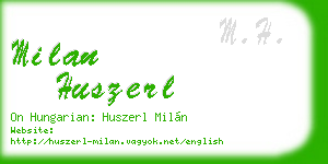 milan huszerl business card