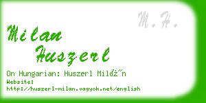 milan huszerl business card